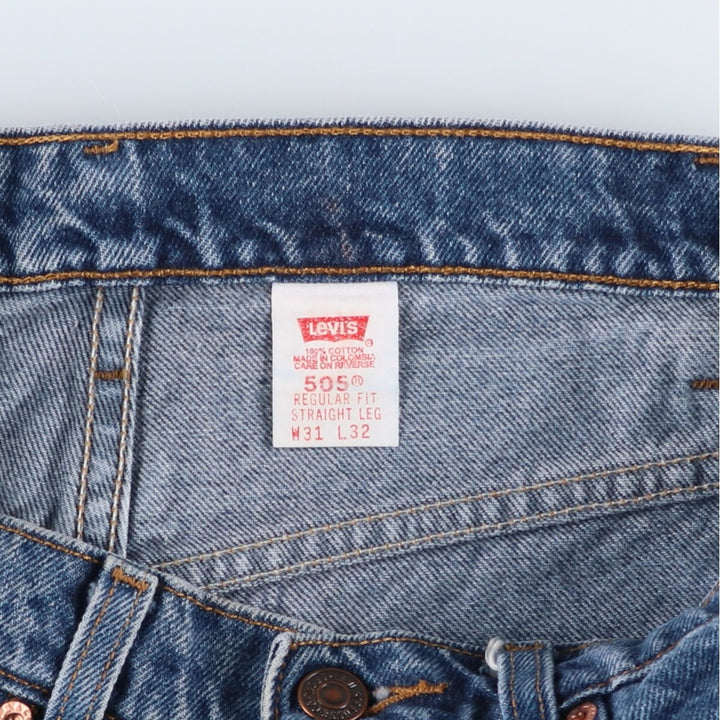 90'S Levi's 00505-0216 Regular Fit Straight Leg Tapered Denim Pants, Men's W30 equivalent, Vintage cotton blue type Vintage Second Hand