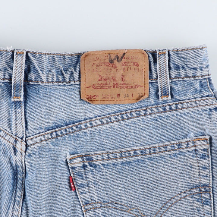 90'S Levi's 505 REGULAR FIT STRAIGHT LEG tapered denim pants for men, size W34, vintage cotton blue type Vintage Second Hand