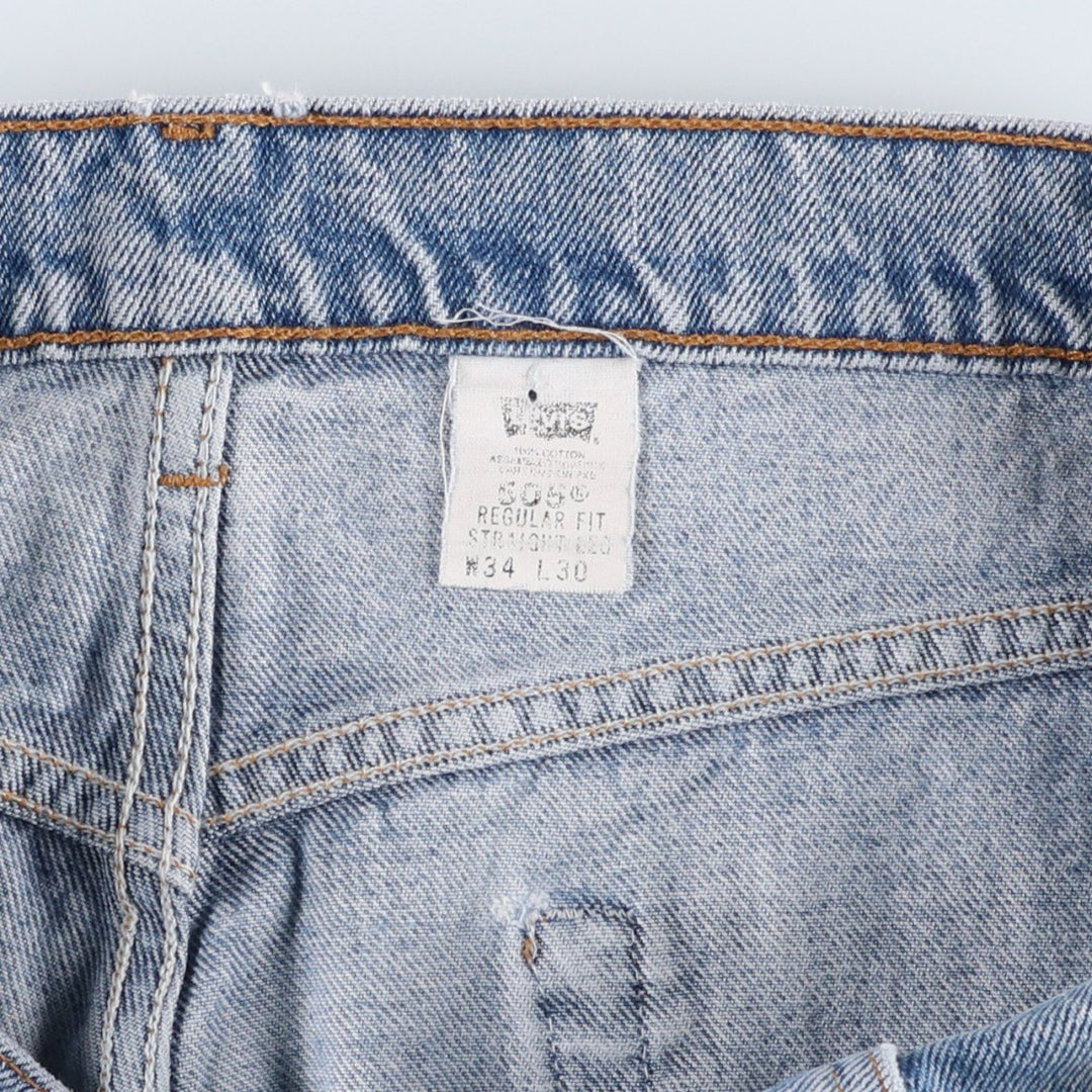 90'S Levi's 505 REGULAR FIT STRAIGHT LEG tapered denim pants for men, size W34, vintage cotton blue type Vintage Second Hand
