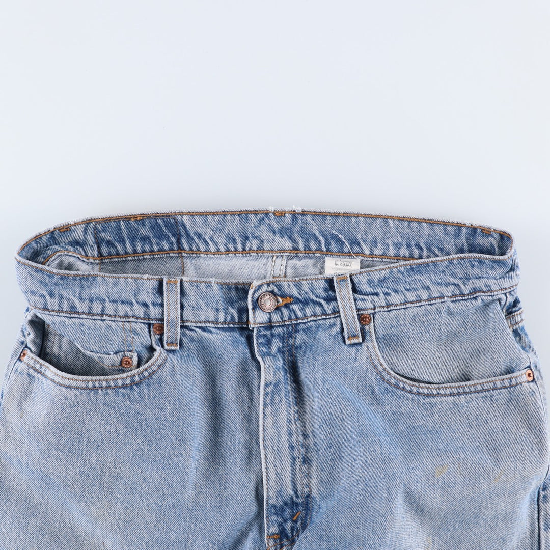 90'S Levi's 505 REGULAR FIT STRAIGHT LEG tapered denim pants for men, size W34, vintage cotton blue type Vintage Second Hand