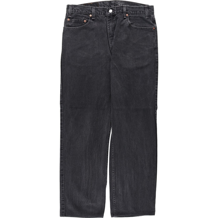 00'S Levi's 505 REGULAR FIT STRAIGHT LEG black denim tapered denim pants for men, size w35 cotton black type Vintage Second Hand