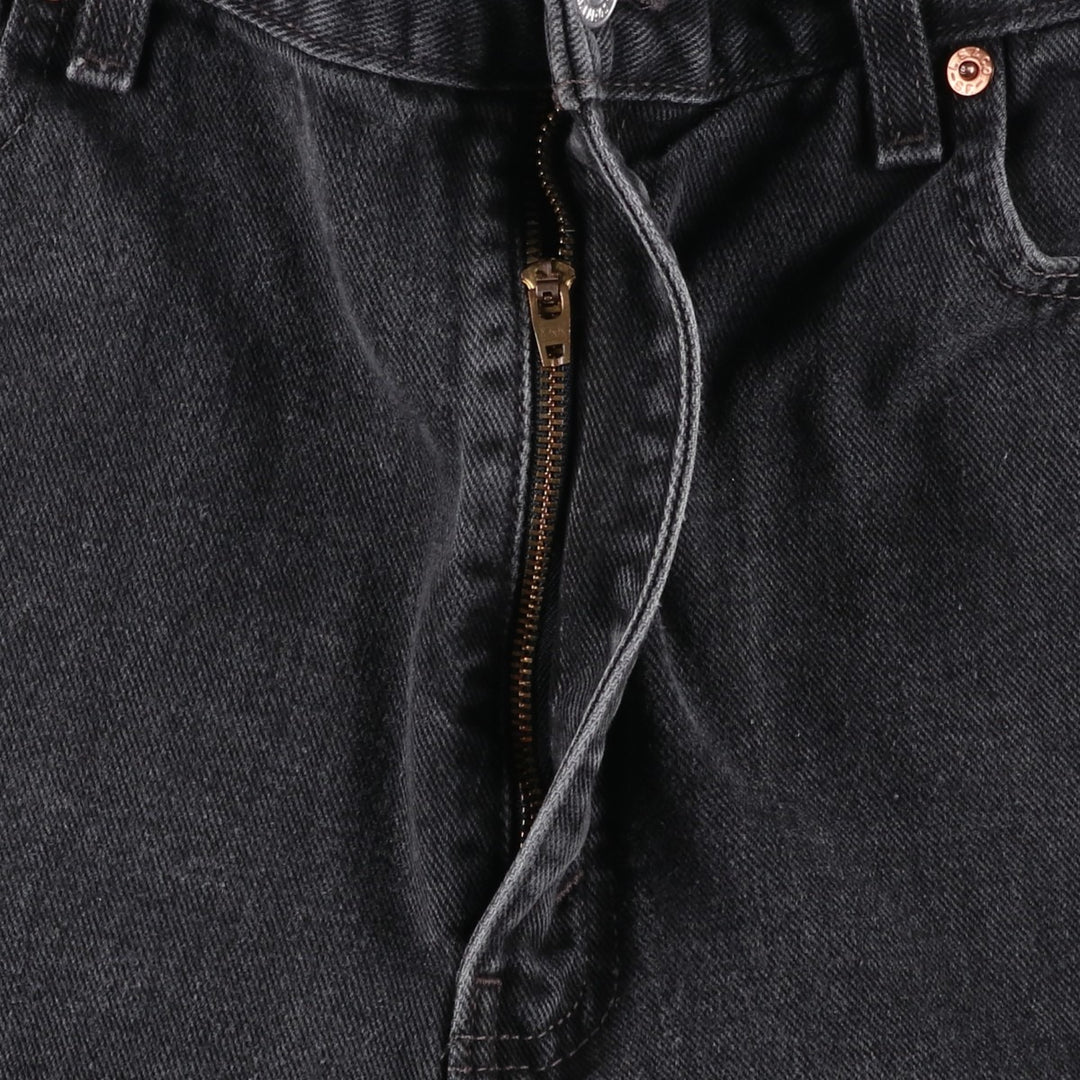00'S Levi's 505 REGULAR FIT STRAIGHT LEG black denim tapered denim pants for men, size w35 cotton black type Vintage Second Hand