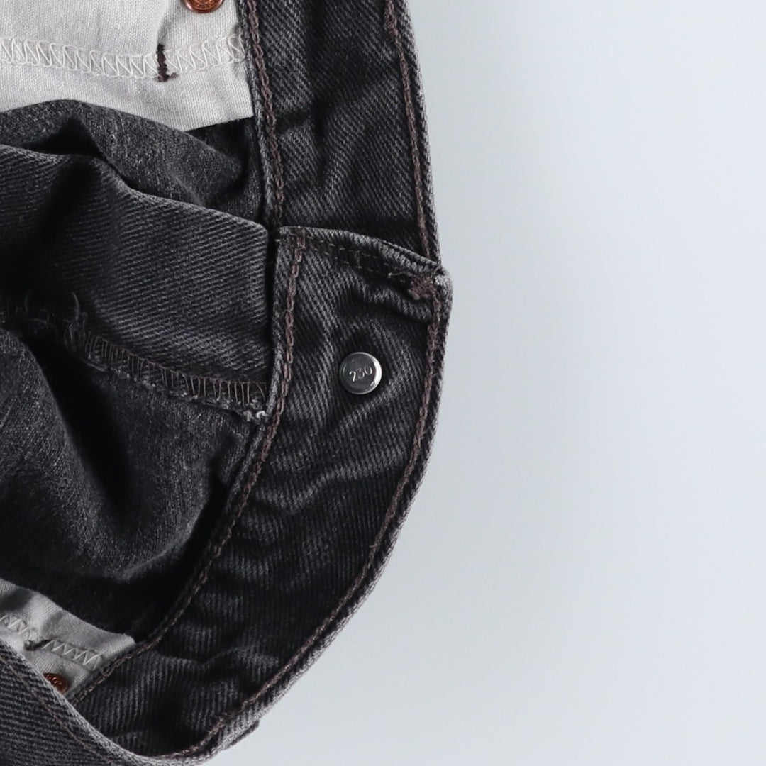 00'S Levi's 505 REGULAR FIT STRAIGHT LEG black denim tapered denim pants for men, size w35 cotton black type Vintage Second Hand