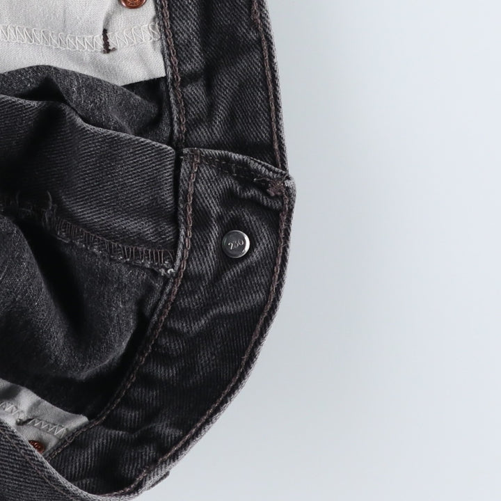 00'S Levi's 505 REGULAR FIT STRAIGHT LEG black denim tapered denim pants for men, size w35 cotton black type Vintage Second Hand