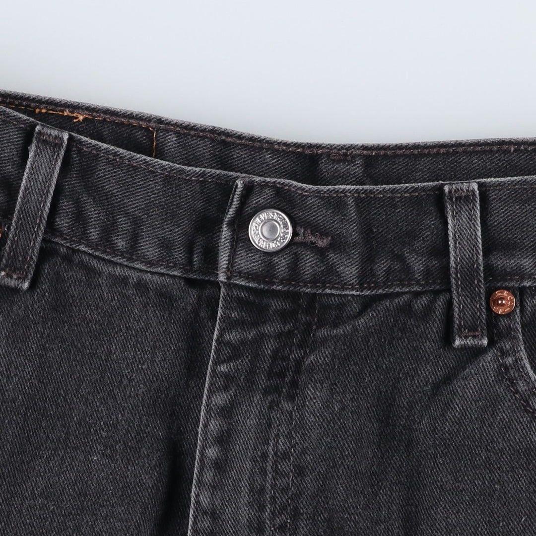 00'S Levi's 505 REGULAR FIT STRAIGHT LEG black denim tapered denim pants for men, size w35 cotton black type Vintage Second Hand