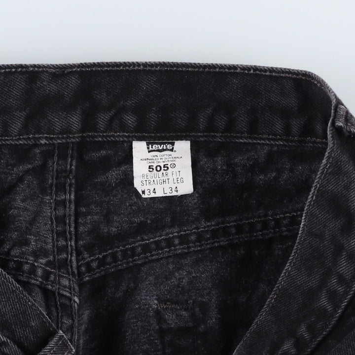 90'S Levi's 505-0260 Regular Fit Straight Leg Black Denim Tapered Jeans Men's W33 Vintage cotton black type Vintage Second Hand