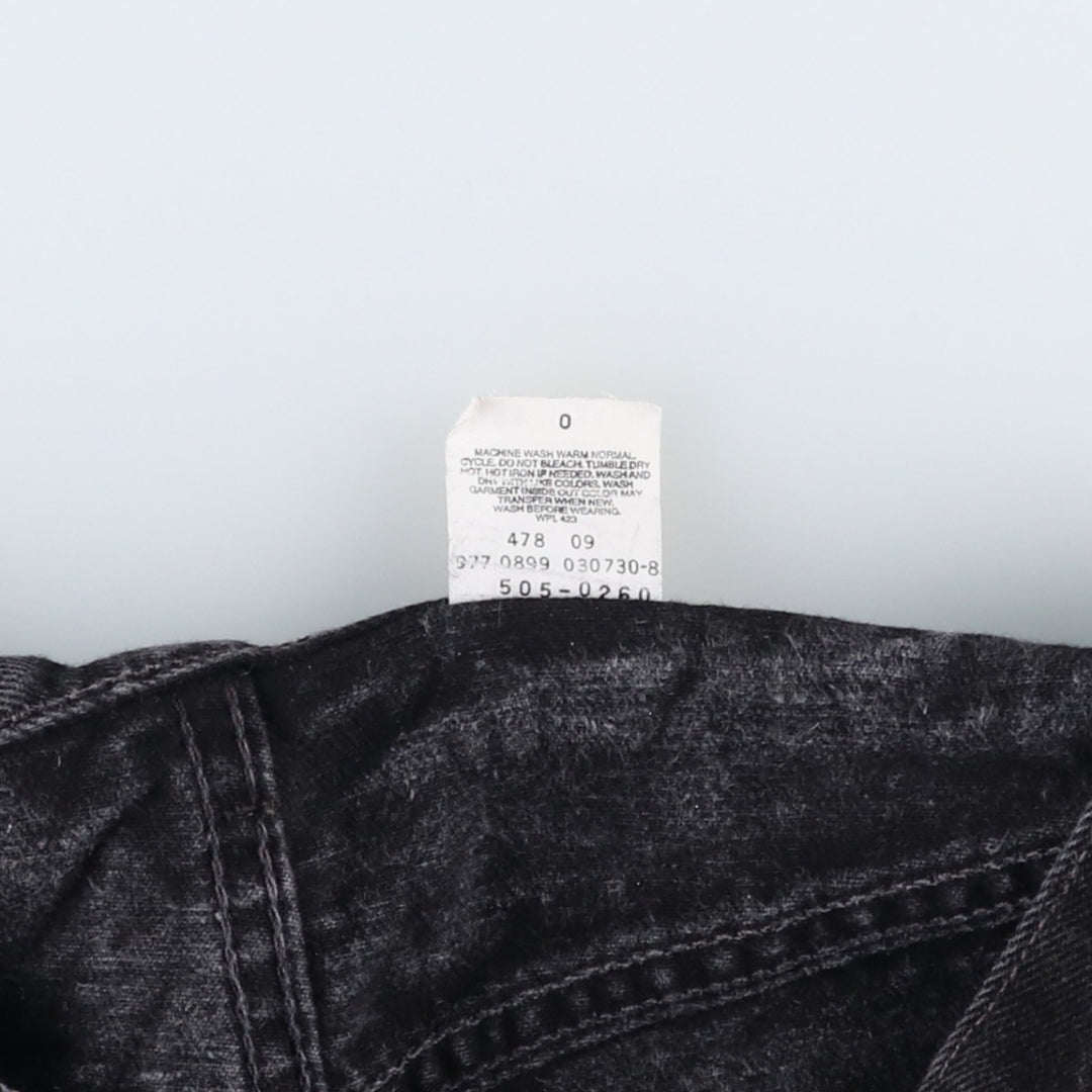 90'S Levi's 505-0260 Regular Fit Straight Leg Black Denim Tapered Jeans Men's W33 Vintage cotton black type Vintage Second Hand