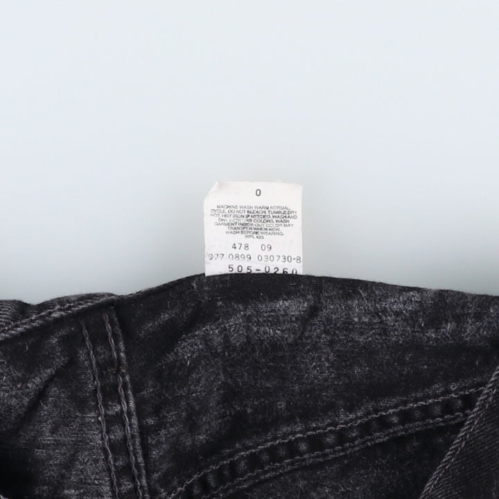 90'S Levi's 505-0260 Regular Fit Straight Leg Black Denim Tapered Jeans Men's W33 Vintage cotton black type Vintage Second Hand