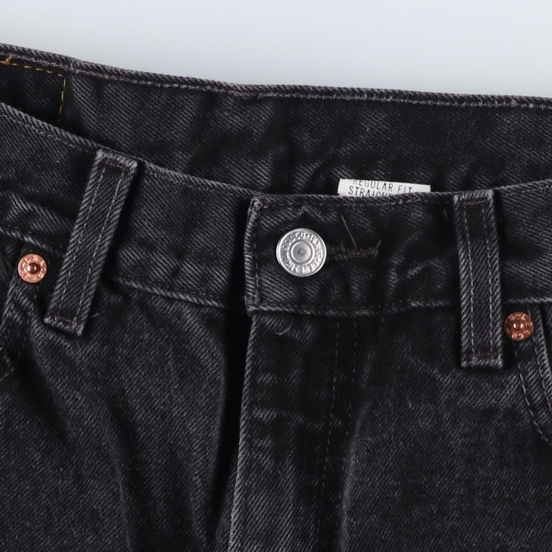 90'S Levi's 505-0260 Regular Fit Straight Leg Black Denim Tapered Jeans Men's W33 Vintage cotton black type Vintage Second Hand