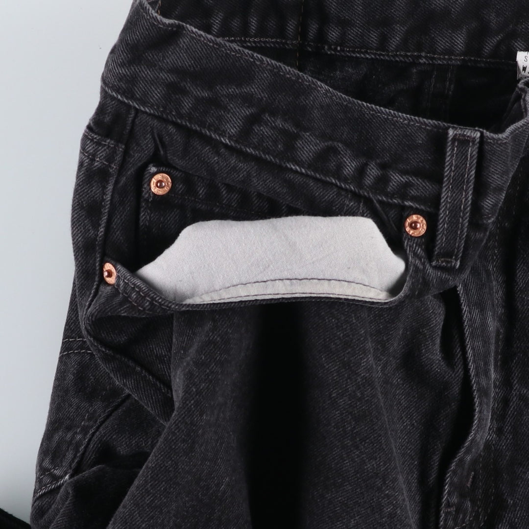 90'S Levi's 505-0260 Regular Fit Straight Leg Black Denim Tapered Jeans Men's W33 Vintage cotton black type Vintage Second Hand