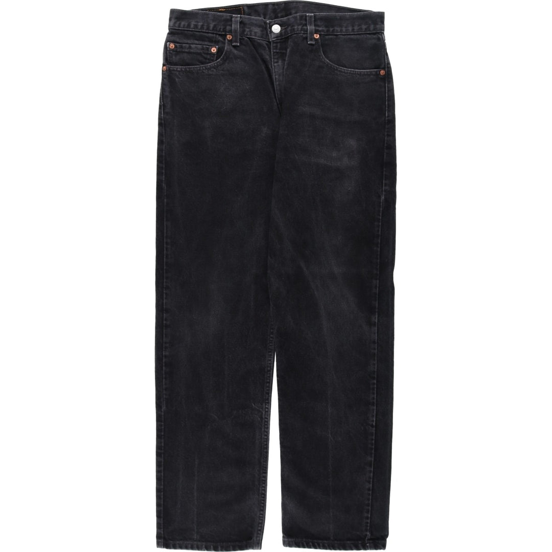 00'S Levi's 505 REGULAR FIT STRAIGHT LEG black denim tapered denim pants for men, size w34 cotton black type Vintage Second Hand