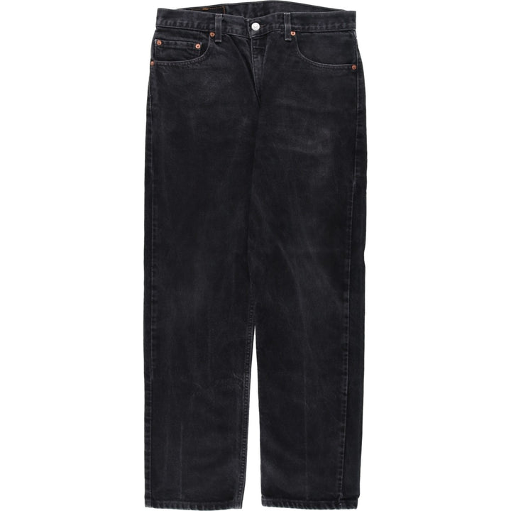 00'S Levi's 505 REGULAR FIT STRAIGHT LEG black denim tapered denim pants for men, size w34 cotton black type Vintage Second Hand