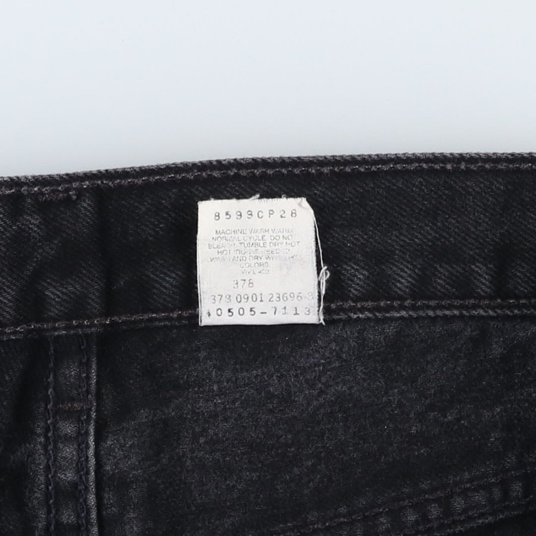 00'S Levi's 505 REGULAR FIT STRAIGHT LEG black denim tapered denim pants for men, size w34 cotton black type Vintage Second Hand