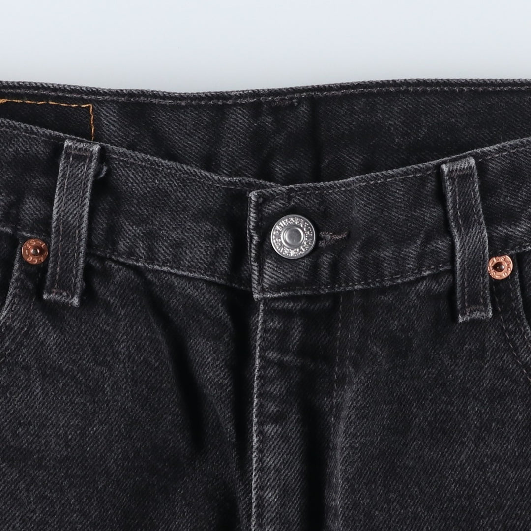 00'S Levi's 505 REGULAR FIT STRAIGHT LEG black denim tapered denim pants for men, size w34 cotton black type Vintage Second Hand