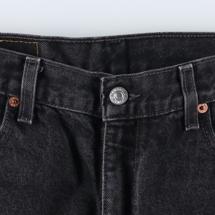 00'S Levi's 505 REGULAR FIT STRAIGHT LEG black denim tapered denim pants for men, size w34 cotton black type Vintage Second Hand