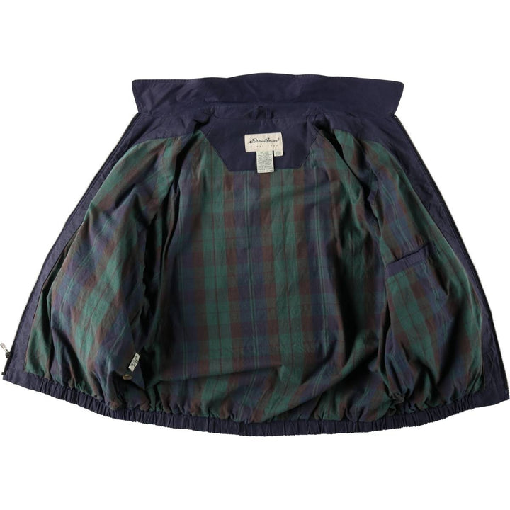 1990'S Eddie Bauer Check Pattern Liner Swing Top Sport Jacket Men's Size L (Equivalent) Vintage Nylon navy blue type Vintage Second Hand