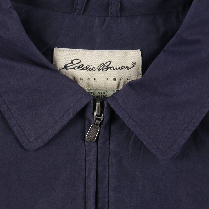 1990'S Eddie Bauer Check Pattern Liner Swing Top Sport Jacket Men's Size L (Equivalent) Vintage Nylon navy blue type Vintage Second Hand