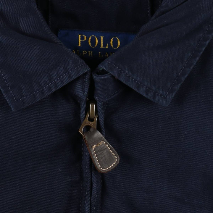 Ralph Lauren POLO RALPH LAUREN Swing Top Sports Jacket Men's M cotton navy blue type Vintage Second Hand