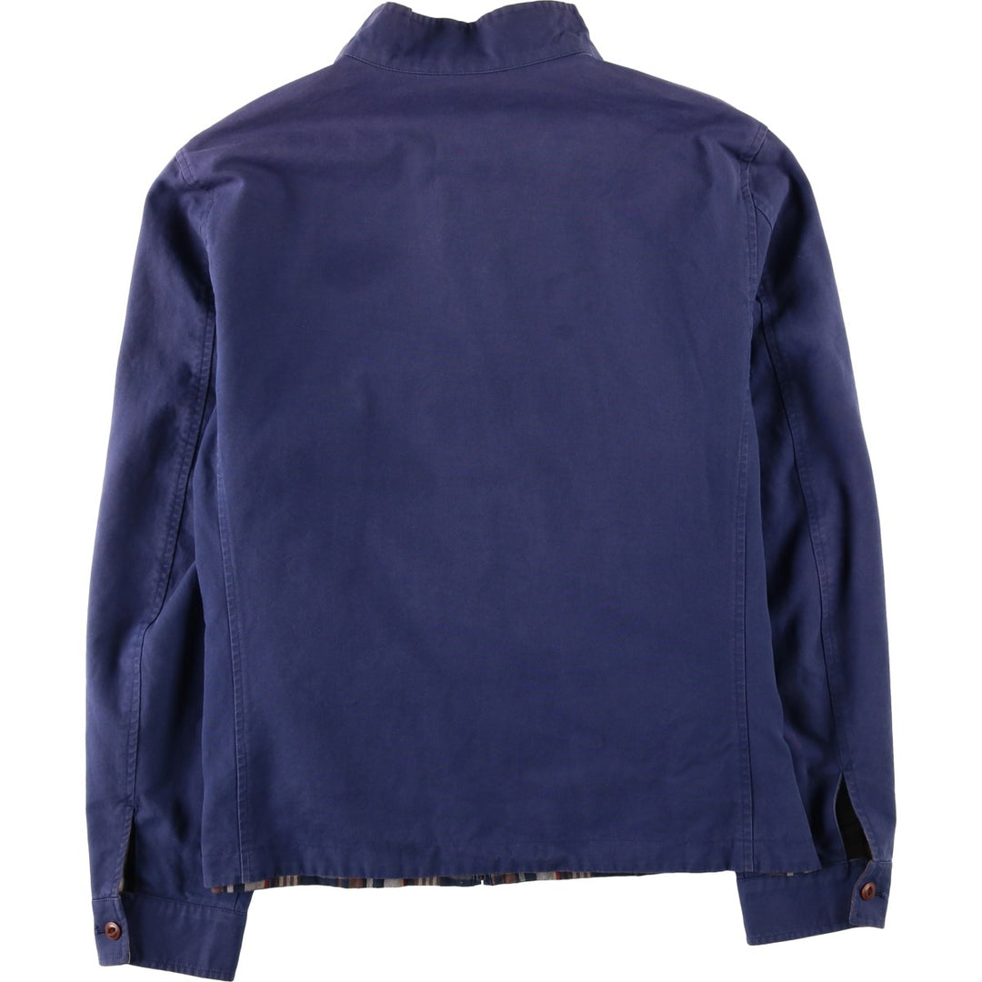 Brooks Brothers Est.1818 Check Pattern Reversible Harrington Jacket Swing Top (Men's Size L equivalent) cotton navy blue type Vintage Second Hand