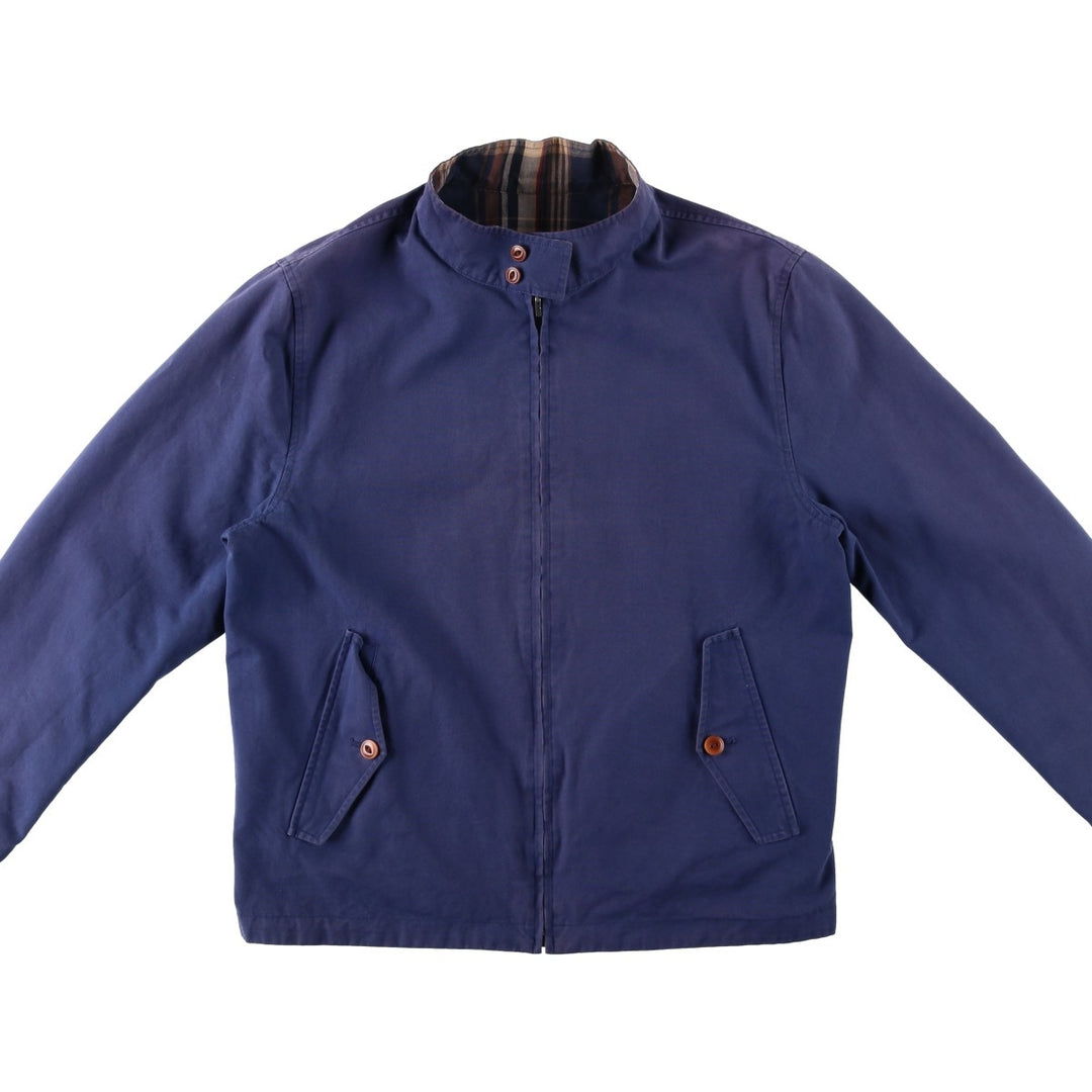 Brooks Brothers Est.1818 Check Pattern Reversible Harrington Jacket Swing Top (Men's Size L equivalent) cotton navy blue type Vintage Second Hand