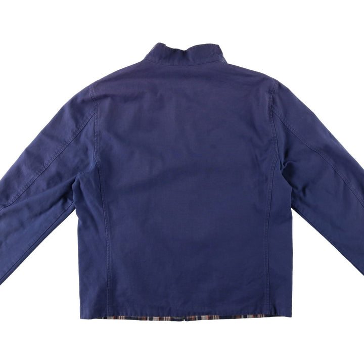 Brooks Brothers Est.1818 Check Pattern Reversible Harrington Jacket Swing Top (Men's Size L equivalent) cotton navy blue type Vintage Second Hand