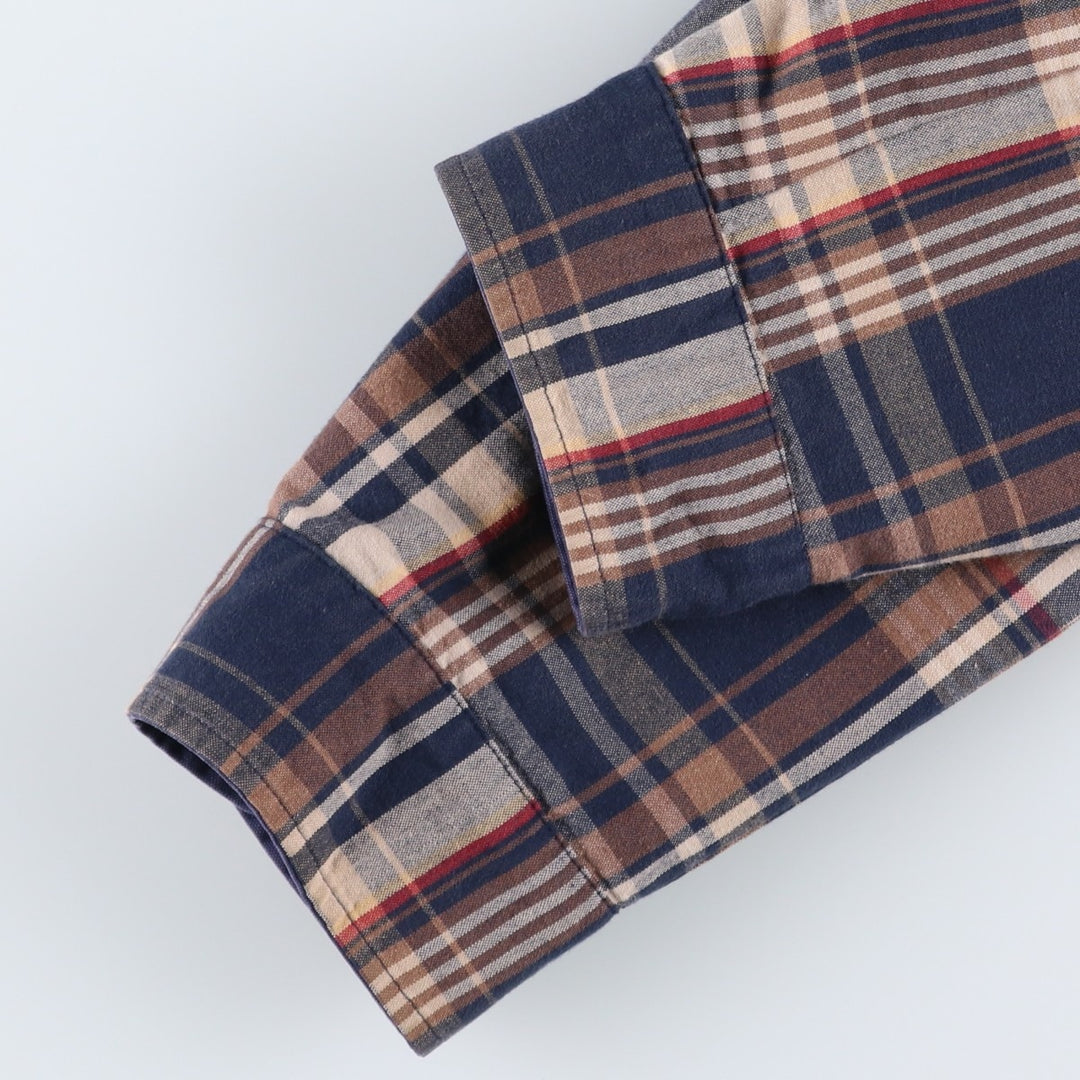 Brooks Brothers Est.1818 Check Pattern Reversible Harrington Jacket Swing Top (Men's Size L equivalent) cotton navy blue type Vintage Second Hand