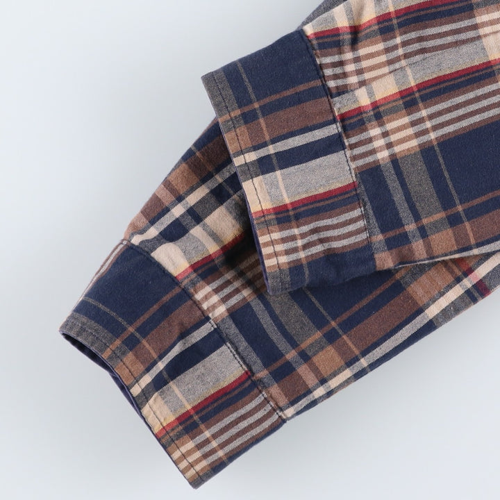 Brooks Brothers Est.1818 Check Pattern Reversible Harrington Jacket Swing Top (Men's Size L equivalent) cotton navy blue type Vintage Second Hand