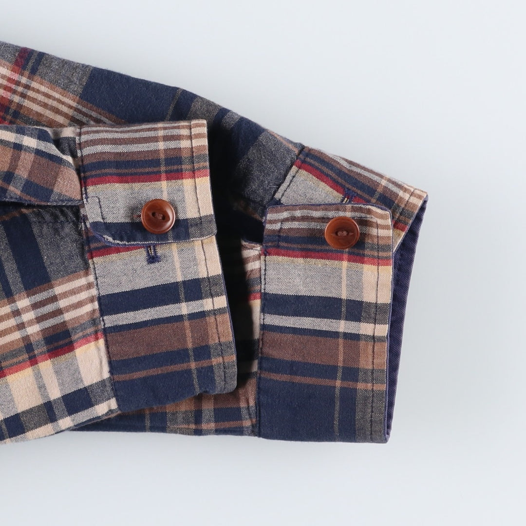 Brooks Brothers Est.1818 Check Pattern Reversible Harrington Jacket Swing Top (Men's Size L equivalent) cotton navy blue type Vintage Second Hand