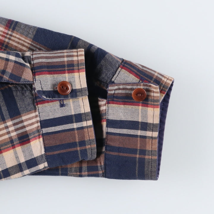 Brooks Brothers Est.1818 Check Pattern Reversible Harrington Jacket Swing Top (Men's Size L equivalent) cotton navy blue type Vintage Second Hand