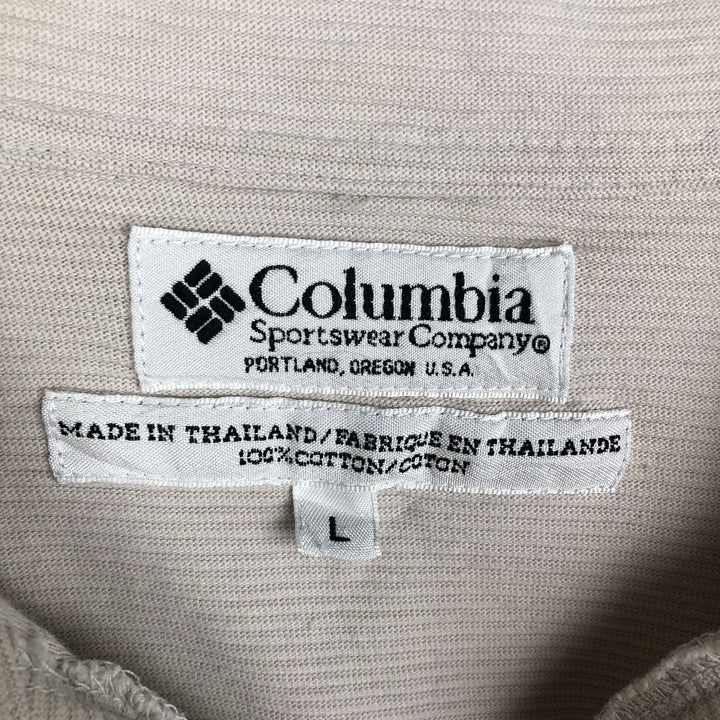 90s-00'S Columbia Striped Pattern Short-Sleeve Open-Collar Shirt, Men's Size L (Equivalent), Vintage cotton Beige type Vintage Second Hand