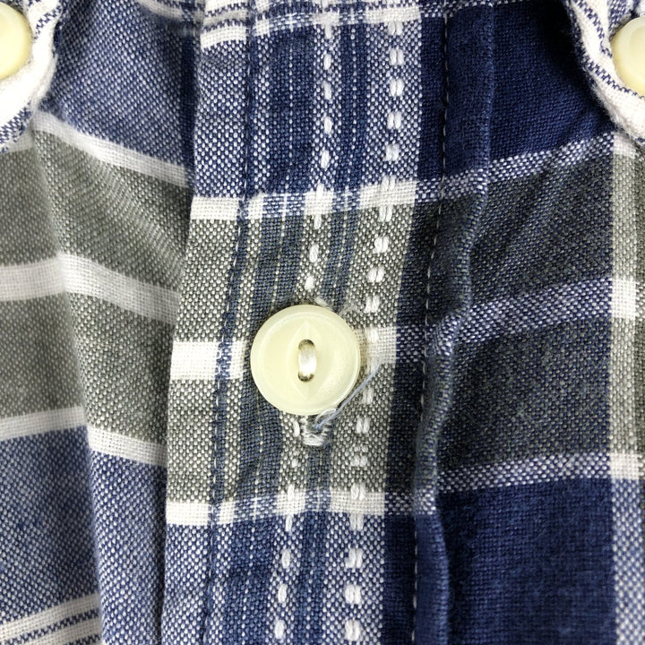 90s-00'S Woolrich short-sleeved button-down check shirt, men's size L (approx.) cotton white type Vintage Second Hand