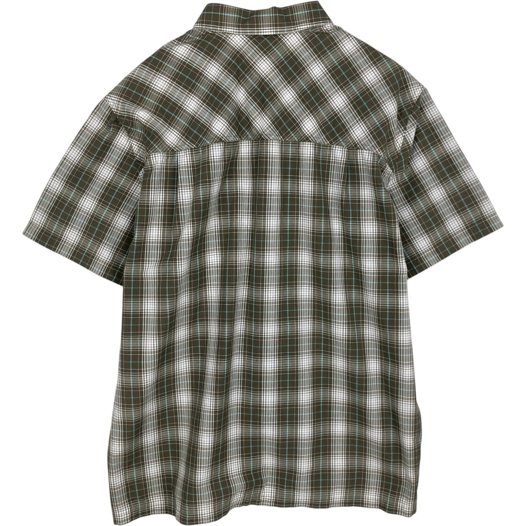 90s-00'S LLBean Check Pattern Short-Sleeve Box Shirt, Men's Size XL (Equivalent), Vintage cotton green type Vintage Second Hand