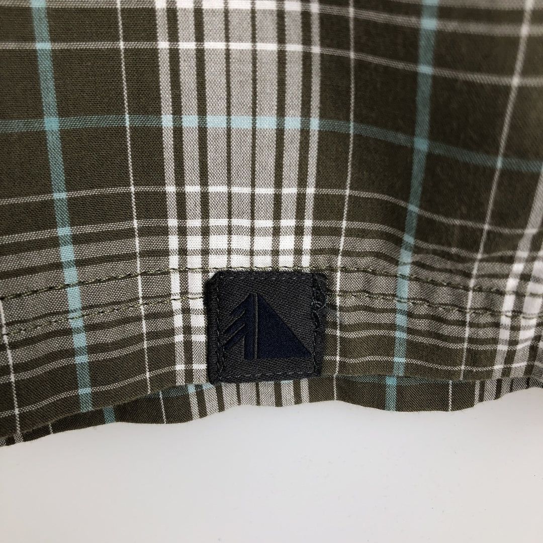90s-00'S LLBean Check Pattern Short-Sleeve Box Shirt, Men's Size XL (Equivalent), Vintage cotton green type Vintage Second Hand