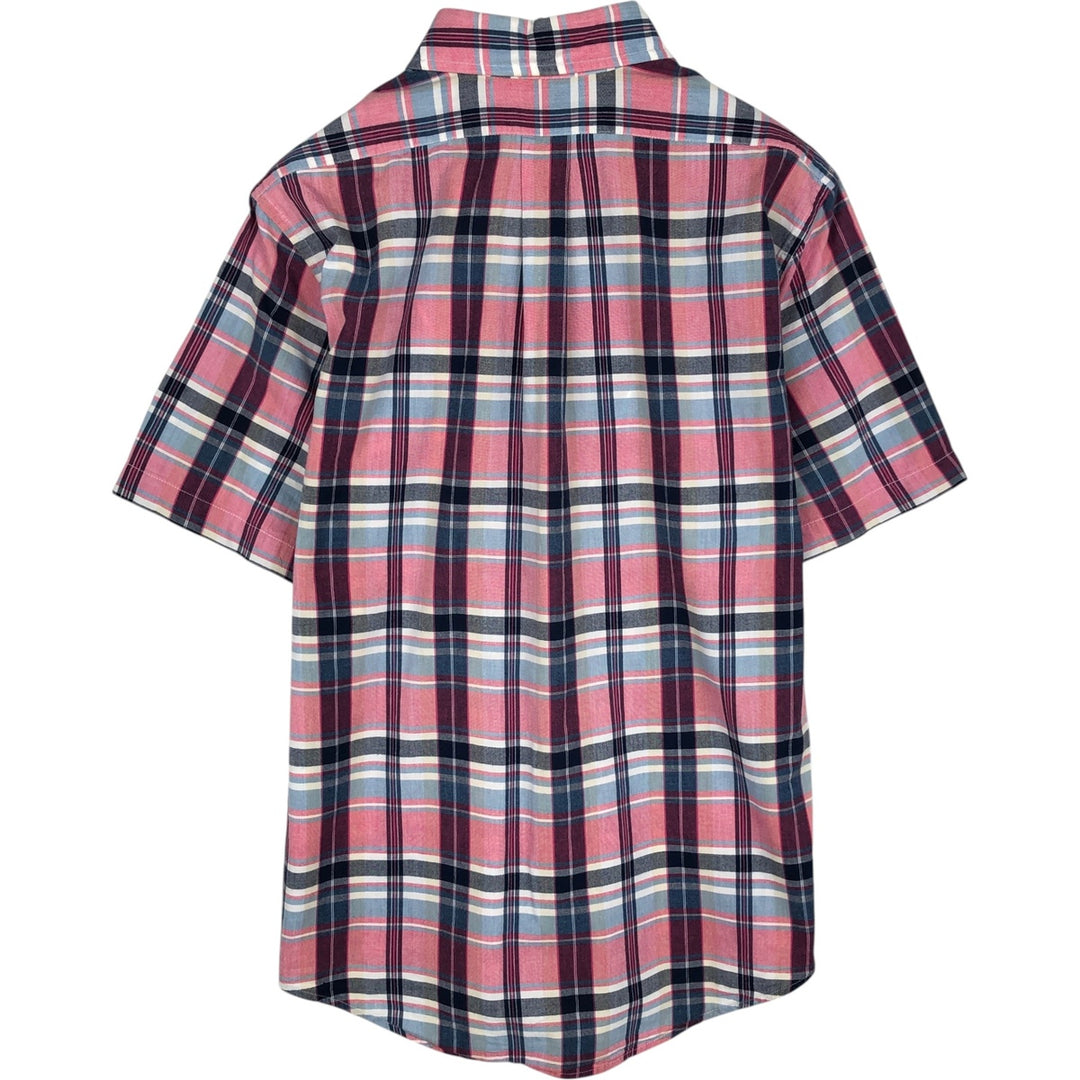 Brooks Brothers Est.1818 Short Sleeve Button-Down Check Shirt, Men's Size M cotton pink type Vintage Second Hand