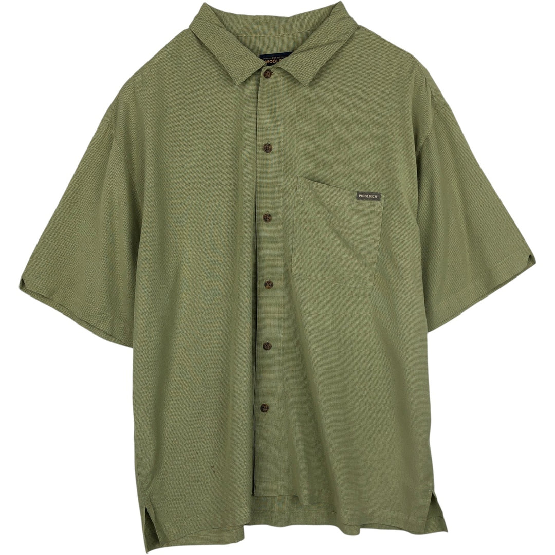 2000'S Woolrich Check Pattern Short-Sleeve Box Shirt, Men's Size XL (approx.) unclear green type Vintage Second Hand