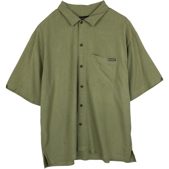 2000'S Woolrich Check Pattern Short-Sleeve Box Shirt, Men's Size XL (approx.) unclear green type Vintage Second Hand