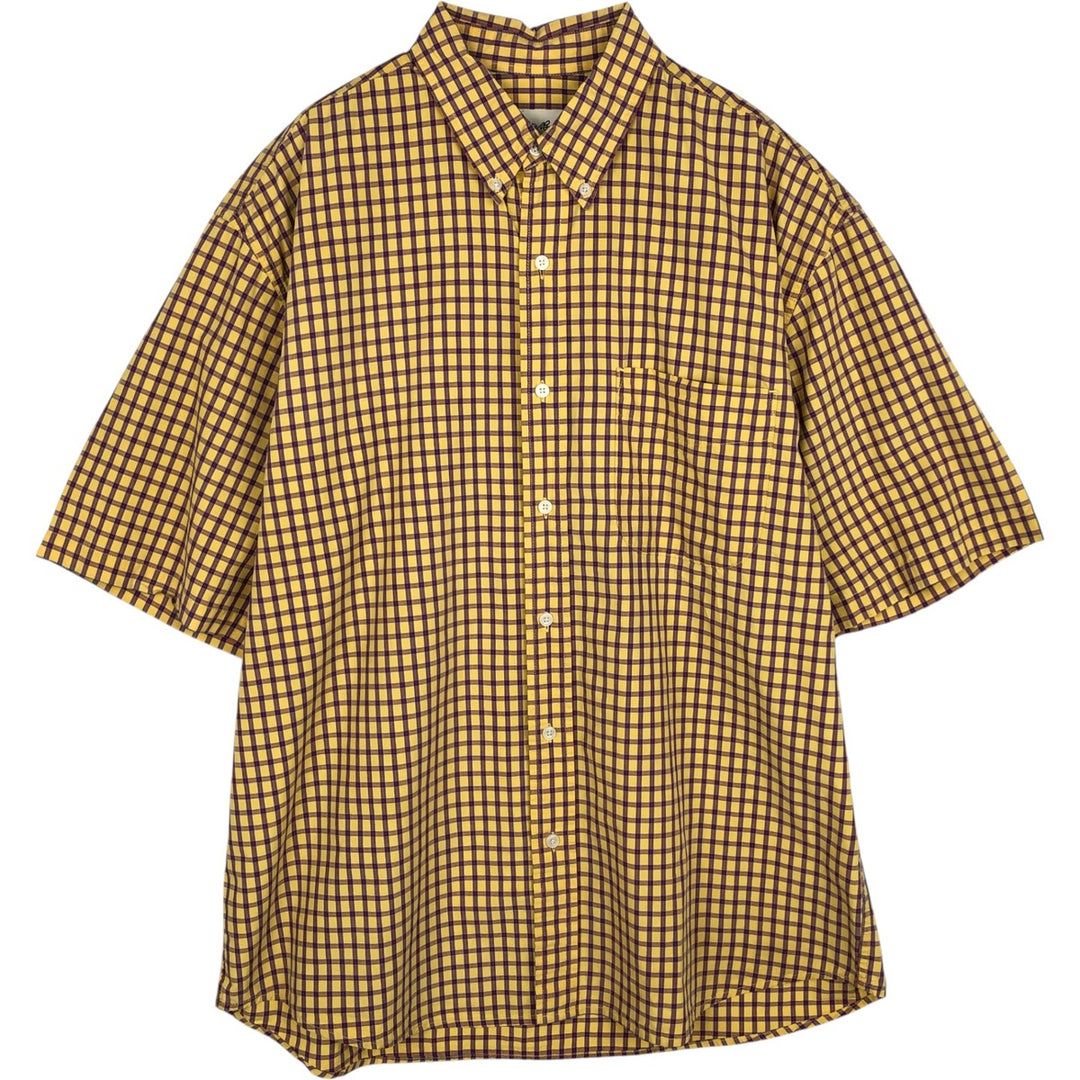 2000'S Eddie Bauer Short-Sleeve Button-Down Check Shirt, Men's Size L (approx.) cotton yellow type Vintage Second Hand