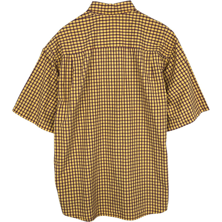 2000'S Eddie Bauer Short-Sleeve Button-Down Check Shirt, Men's Size L (approx.) cotton yellow type Vintage Second Hand