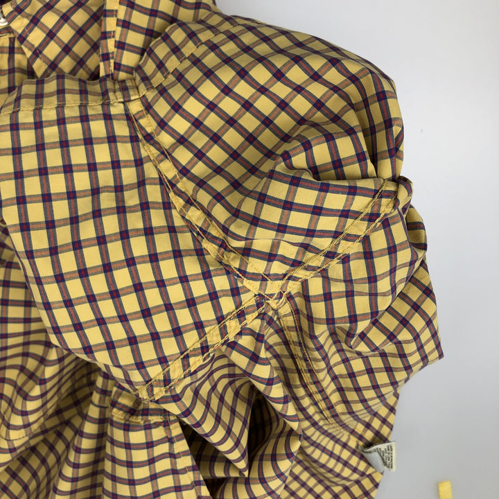 2000'S Eddie Bauer Short-Sleeve Button-Down Check Shirt, Men's Size L (approx.) cotton yellow type Vintage Second Hand