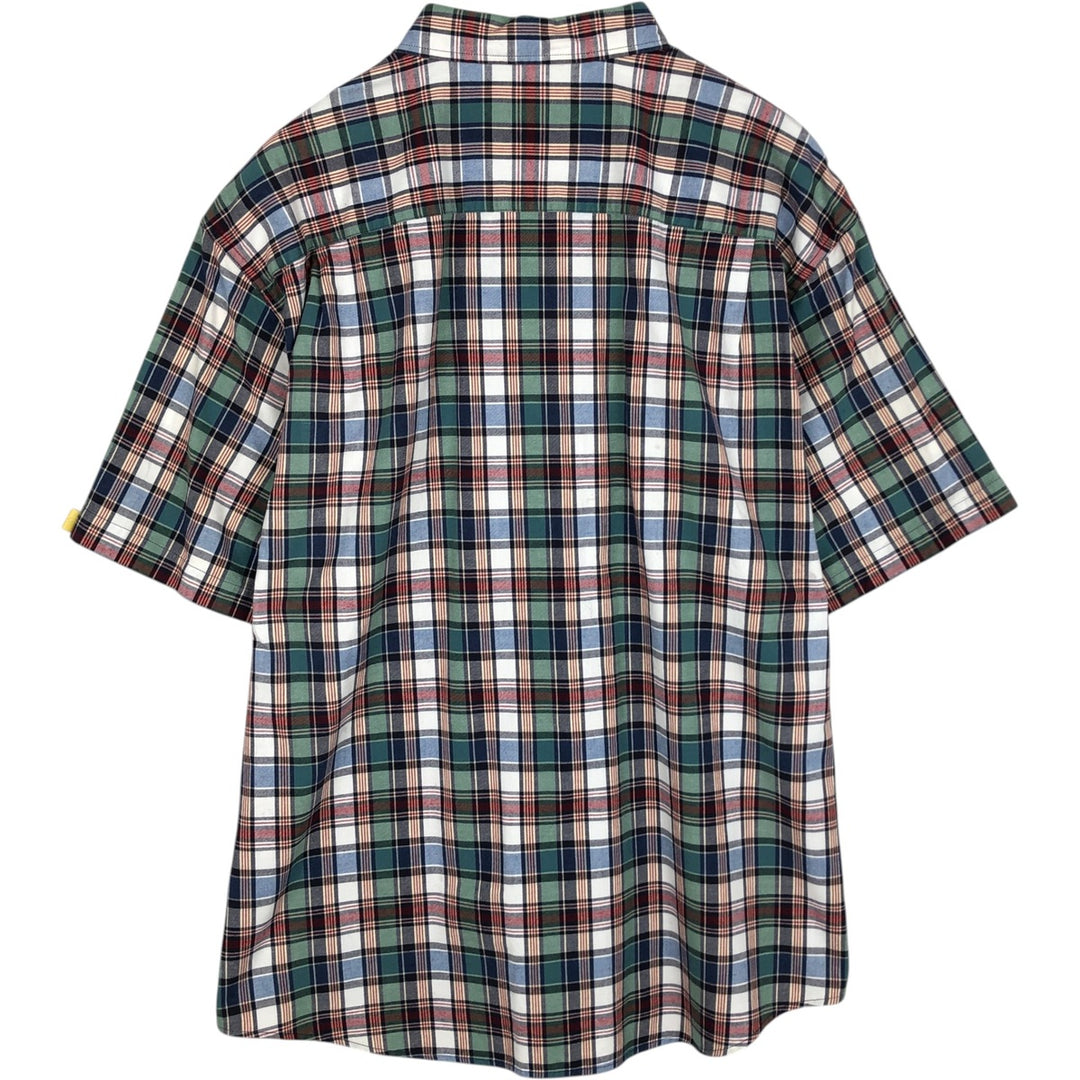 90s-00'S Eddie Bauer short sleeve button down check shirt men's XL size vintage cotton green type Vintage Second Hand