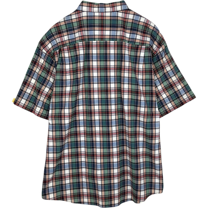 90s-00'S Eddie Bauer short sleeve button down check shirt men's XL size vintage cotton green type Vintage Second Hand