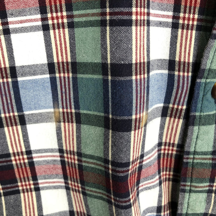 90s-00'S Eddie Bauer short sleeve button down check shirt men's XL size vintage cotton green type Vintage Second Hand