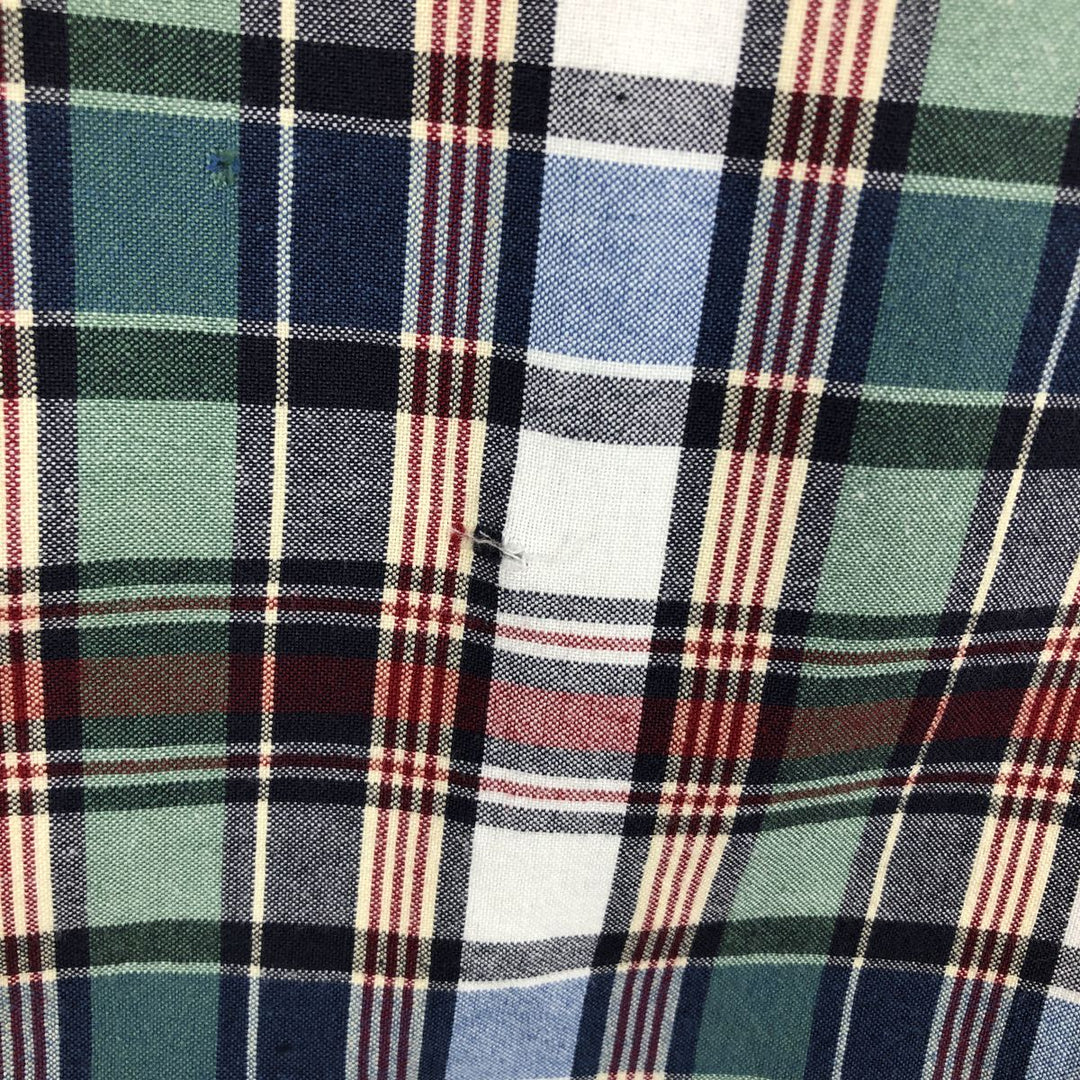 90s-00'S Eddie Bauer short sleeve button down check shirt men's XL size vintage cotton green type Vintage Second Hand