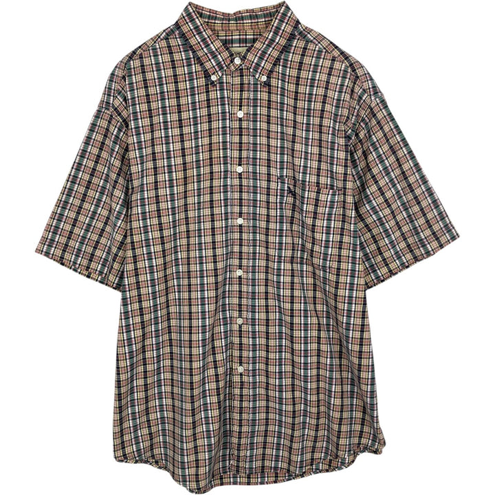 90s-00'S Eddie Bauer short sleeve button down check shirt men's XL size vintage cotton multicolor Vintage Second Hand