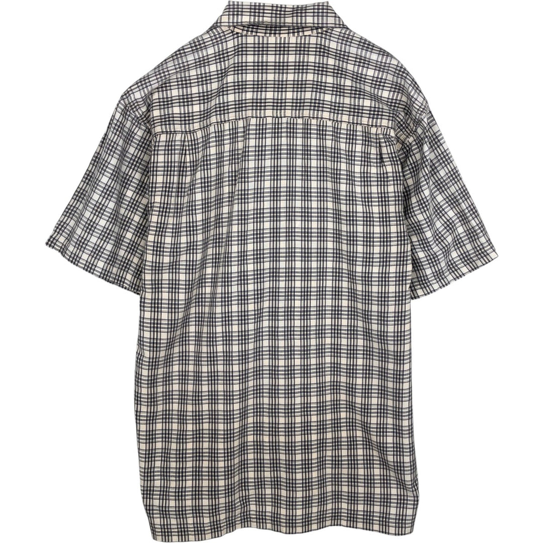 90s-00'S Woolrich Check Pattern Short-Sleeve Open Collar Cotton Shirt, Boxy Fit, Men's Size L (approx.) cotton white type Vintage Second Hand