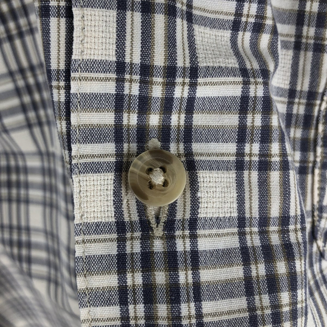 90s-00'S Woolrich Check Pattern Short-Sleeve Open Collar Cotton Shirt, Boxy Fit, Men's Size L (approx.) cotton white type Vintage Second Hand