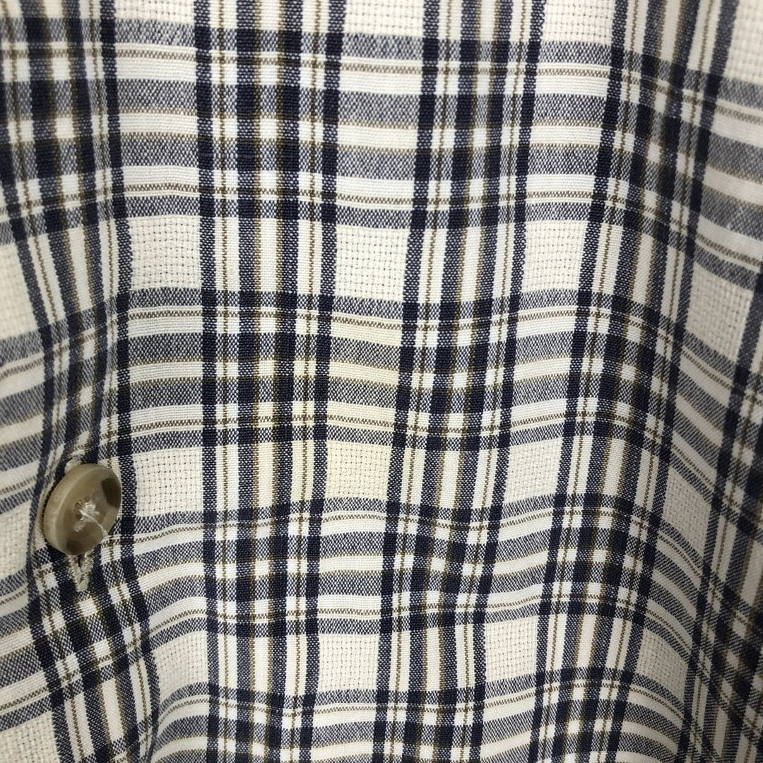 90s-00'S Woolrich Check Pattern Short-Sleeve Open Collar Cotton Shirt, Boxy Fit, Men's Size L (approx.) cotton white type Vintage Second Hand