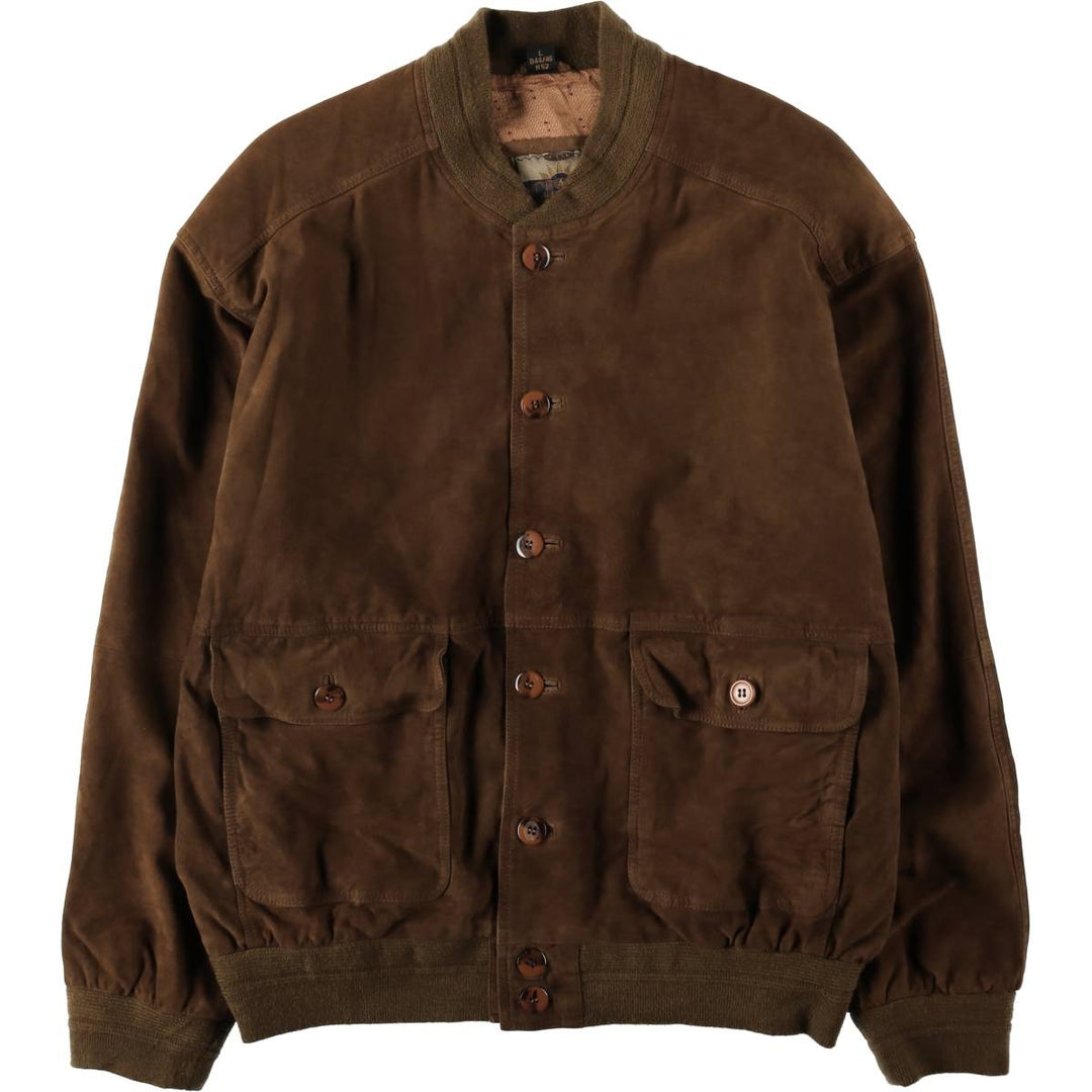 CLASSIC Suede Leather Blouson, Men's Size L (approx.) Genuine Leather Suede Leather brown type Vintage Second Hand