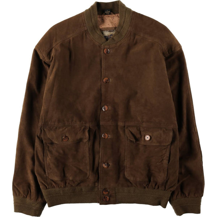 CLASSIC Suede Leather Blouson, Men's Size L (approx.) Genuine Leather Suede Leather brown type Vintage Second Hand