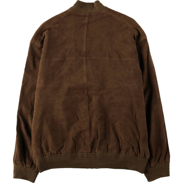 CLASSIC Suede Leather Blouson, Men's Size L (approx.) Genuine Leather Suede Leather brown type Vintage Second Hand